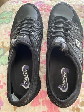 Skechers Men’s Black Slip-On Athletic Sneakers with Gray Accents